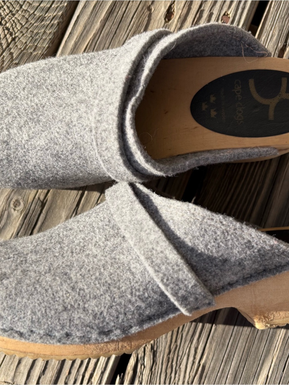 Cape Clogs Women's 8.5 Grey Wool Clog